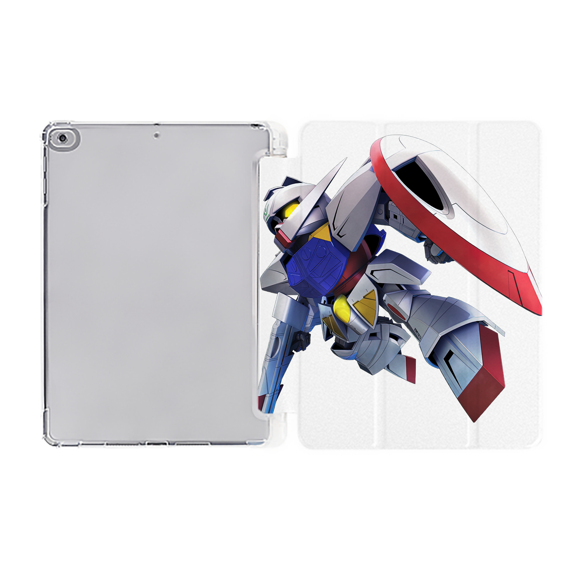 （画像用） 機動戦士ガンダム Mobile Suit Gundam IPad ケース ペン収納付き 三つ折りスタンド PUレザー×シリコン 対応機種9.5/10.5/10.9インチ